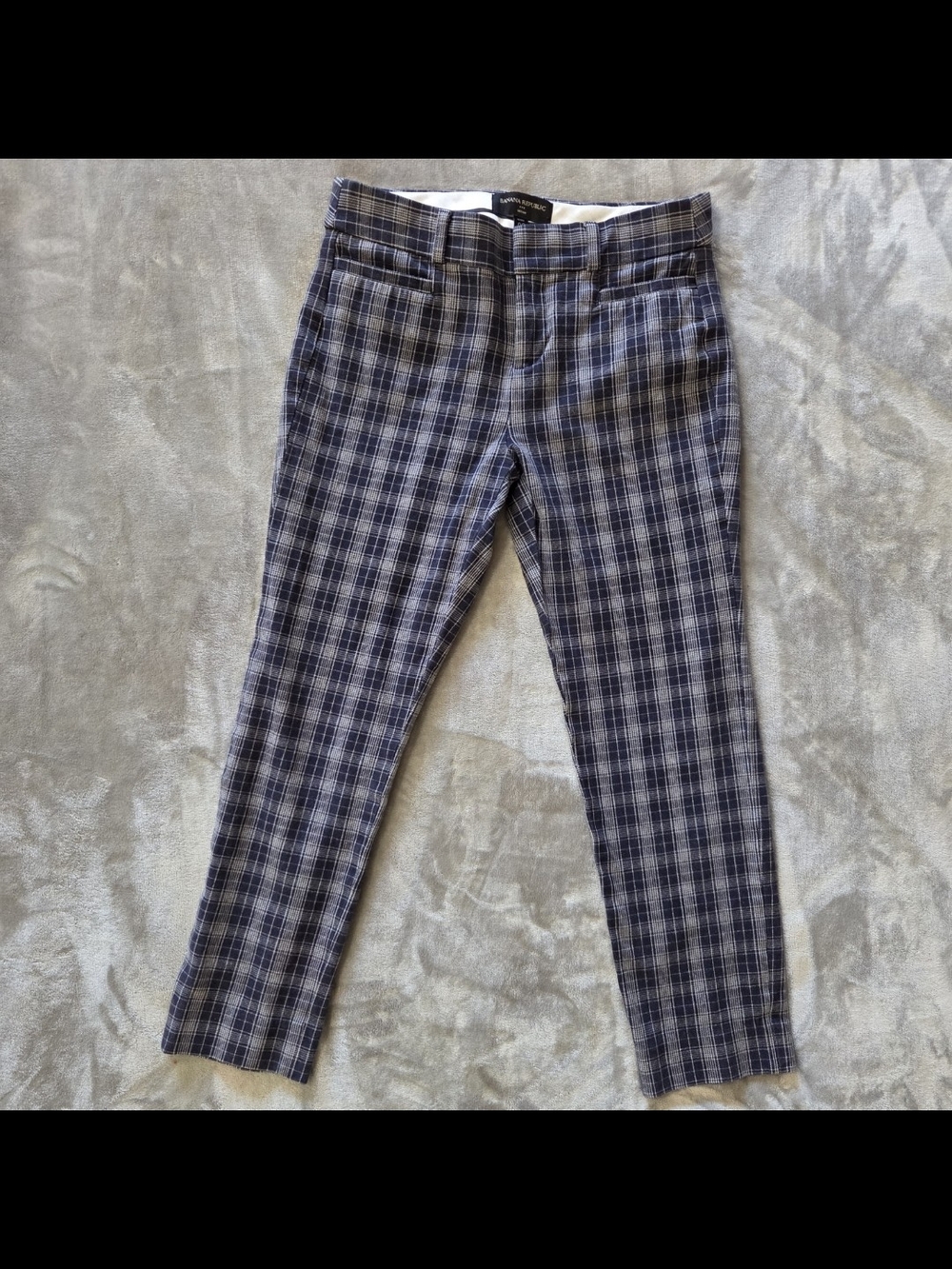 Banana Republic - Navy and Gray Plaid Sloan Pants